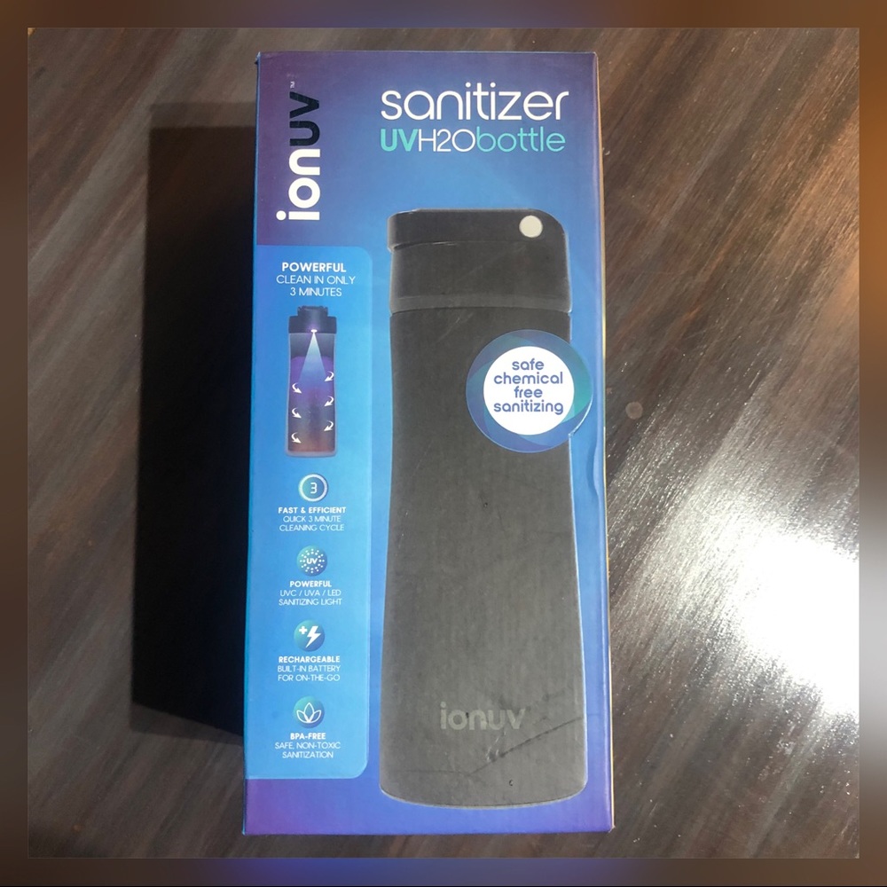 NIB ionuv Self Sanitizing UV H2O Bottle